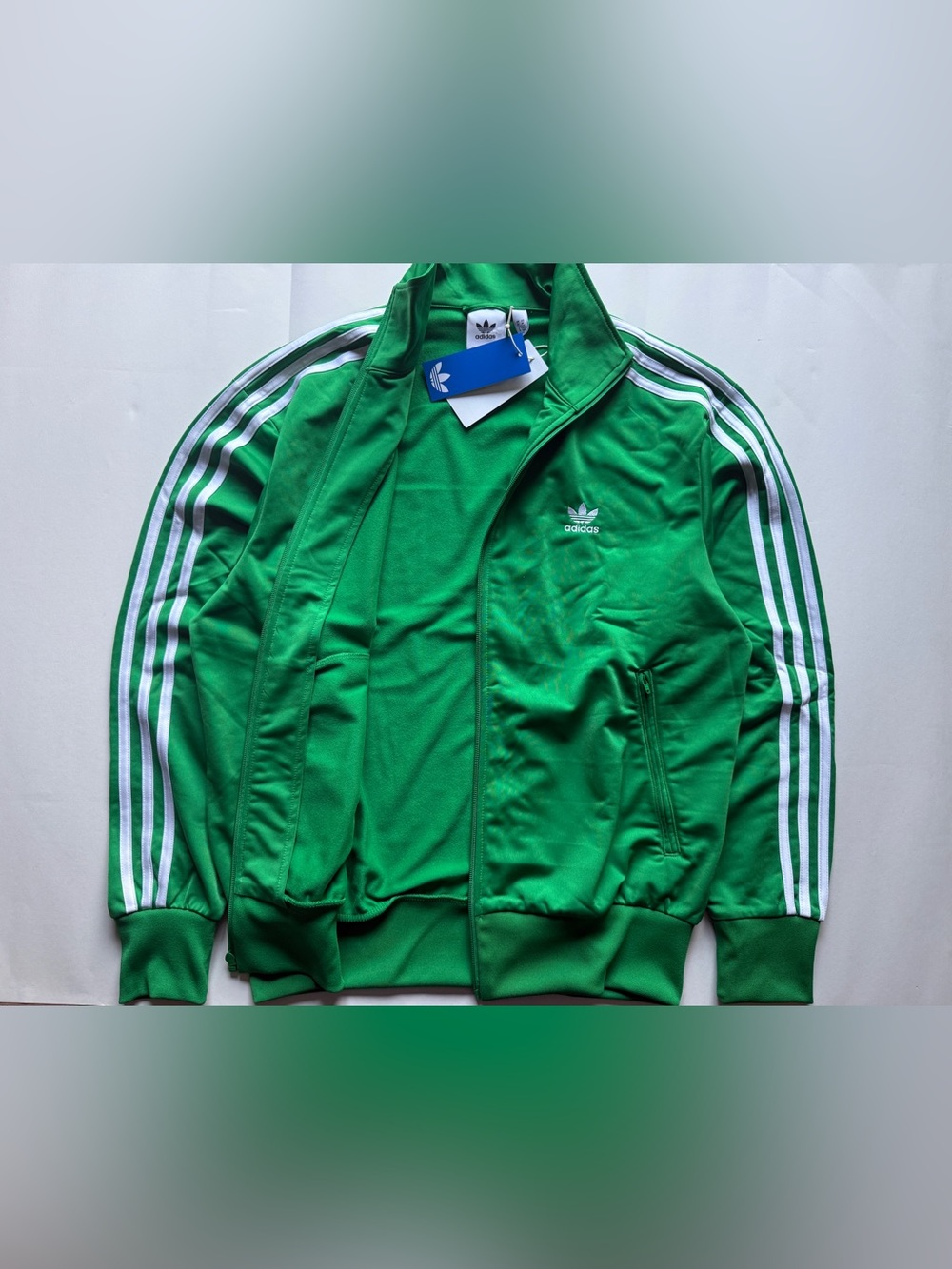 adidas Originals (S-XL) Men’s Firebird Track Jacket Green/White JD0183